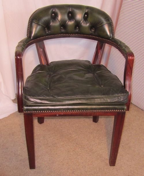 fig 1. Mahogany and Leather Desk or Library Chair