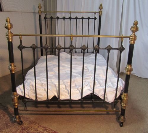 A Superb Quality, Heavy,  Victorian Brass and Iron Double Bed