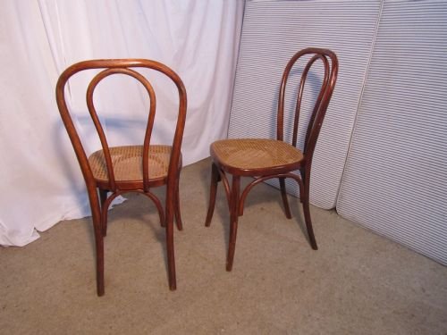 fig 1. Set of 4 19th Century French Bistro or Cafe Bentwood Chairs