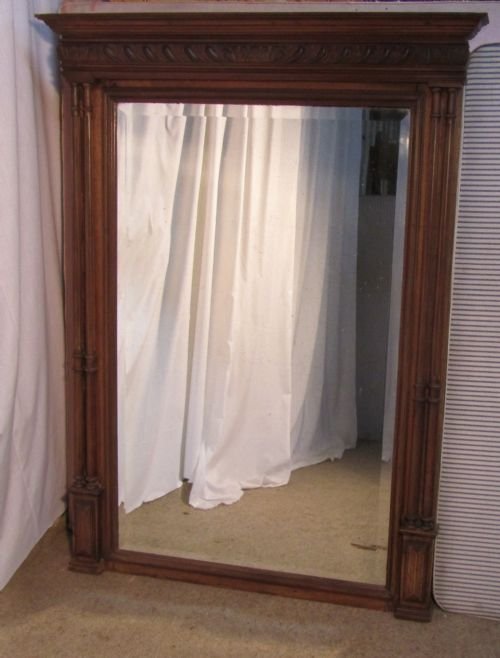 A Large 19th Century French Carved Walnutwall Mirror