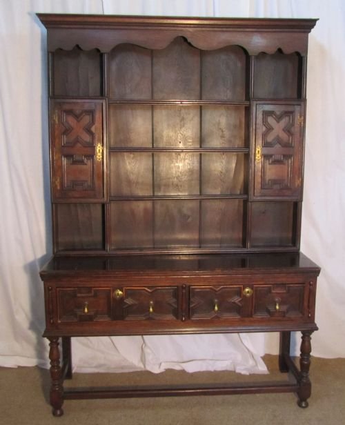 A Victorian Gothic Oak Cottage Dresser