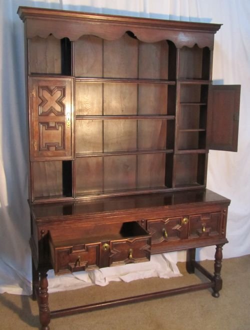 fig 1. A Victorian Gothic Oak Cottage Dresser
