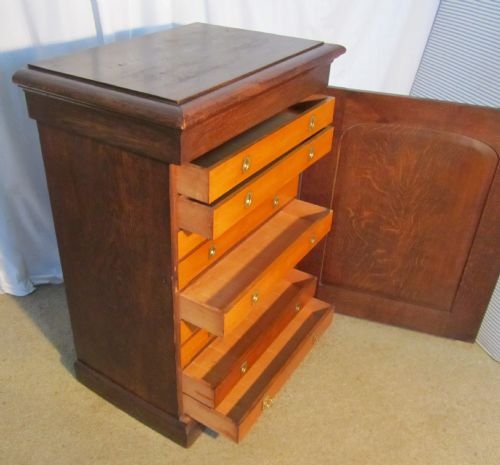 fig 1. A Victorian Oak and Ash Collectors Cabinet