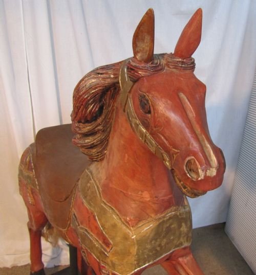19th Century Wooden Carousel Galloper or Fair Ground Horse