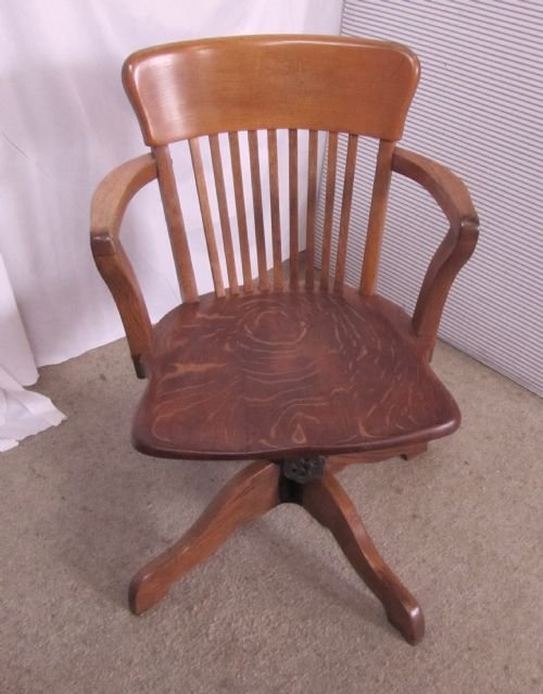 Edwardian Oak Office or Desk Chair