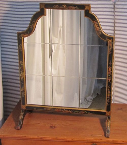 Black Lacquer and Mirrored Fire Screen