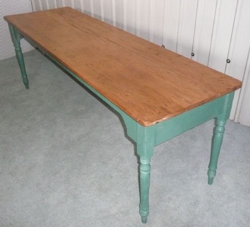 Long Victorian Country Pine Farmhouse Table