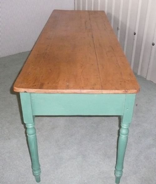 fig 1. Long Victorian Country Pine Farmhouse Table