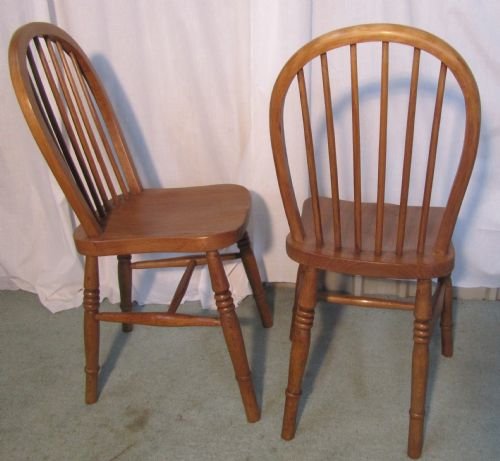 fig 1. A Set of 4 Victorian Beech & Elm Hooped Back Windsor Kitchen Dining Chairs