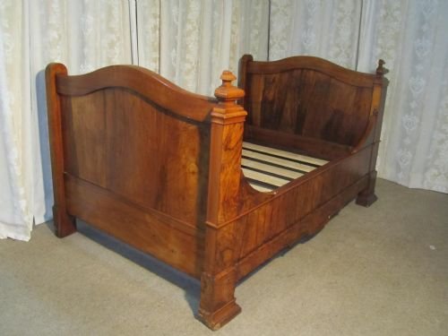 fig 1. French Walnut Sleigh Bed or Empire Style Day Bed