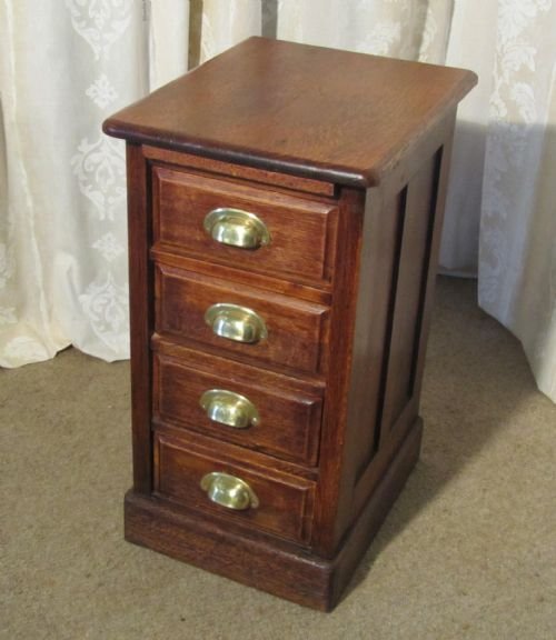 An Art Deco Oak Pedestal Filing Cabinet