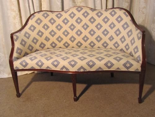 Charming Edwardian Upholstered Mahogany Sofa