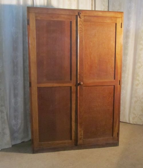 A Golden Oak School  Book Cupboard