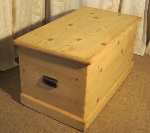 fig 1. Very Large Georgian Bleached Pine Coffer, Blanket Box or Coffee Table