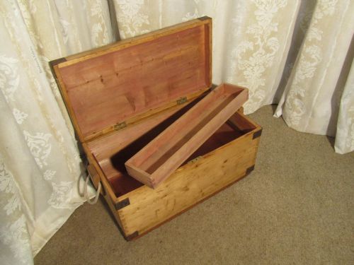 fig 1. Victorian Pine Carpenters Box or Sea Chest