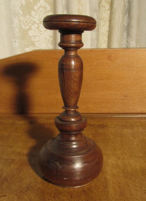 An French Oak Turned Wooden Hat Display Stand