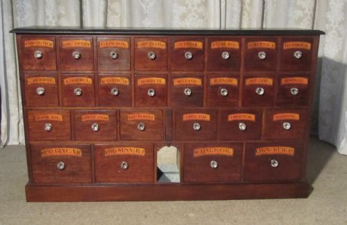 19th Century Chemist Drawers 26 Drawer Pharmacists Cabinet