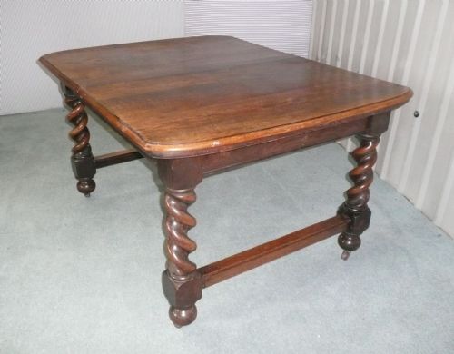 fig 1. A Victorian Oak Barley Twist dining table