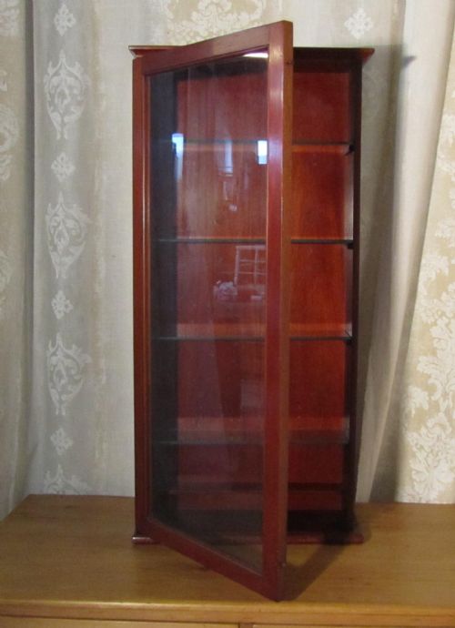 Victorian Mahogany Wall Hanging Chemist Cabinet Collectors Cupboard