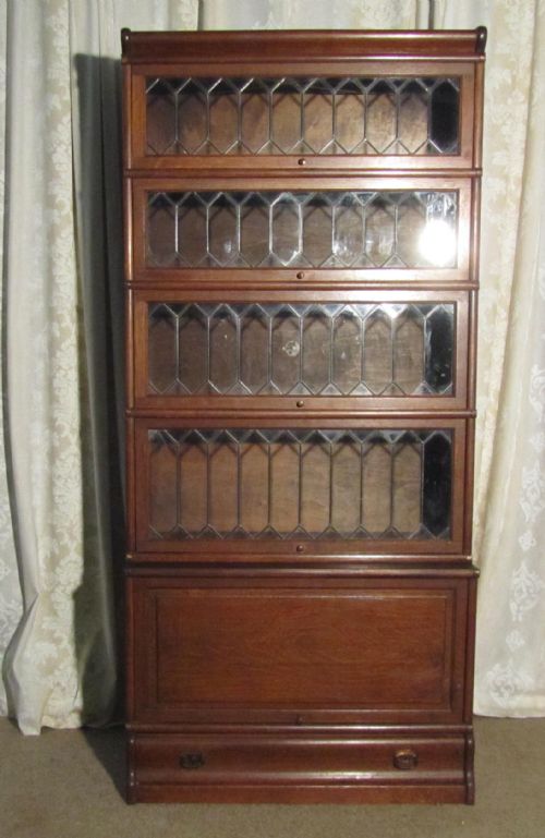 A 5 Stack Oak Globe Wernicke, or Barristers Bookcase