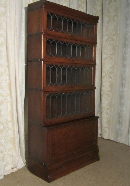 fig 1. A 5 Stack Oak Globe Wernicke, or Barristers Bookcase