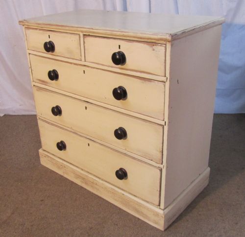 fig 1. A Shabby Painted Victorian Pine chest of drawers