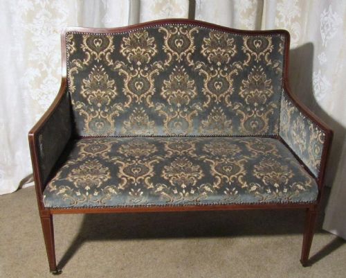 fig 1. Charming Edwardian Upholstered Inlaid Mahogany Sofa