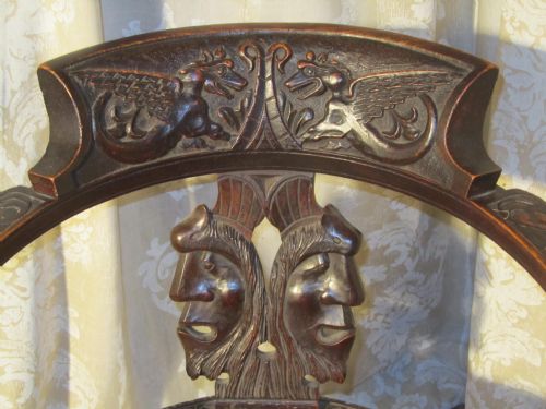fig 1. 19th Century Welsh Carved Oak Swivelling Desk Chair