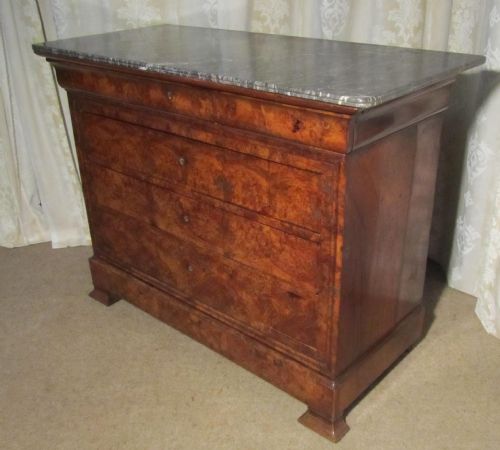 fig 1. French Figured Walnut Commode or Chest of Drawers dating from 1860