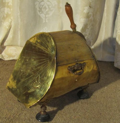 An Unusual Arts & Crafts Brass Coal Scuttle