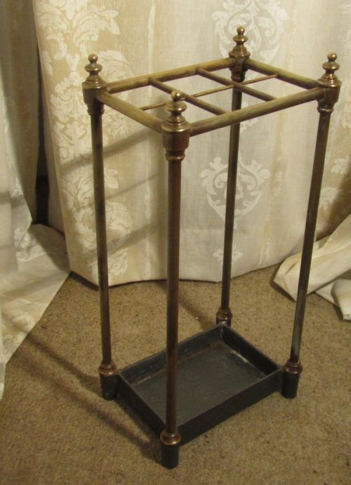 A Victorian Brass and Cast  Iron Walking Stick Stand or Umbrella Stand