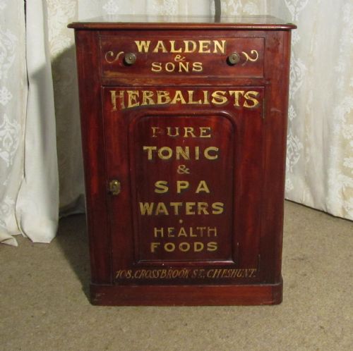 Victorian Mahogany Lettered Cupboard, Chemist Cabinet