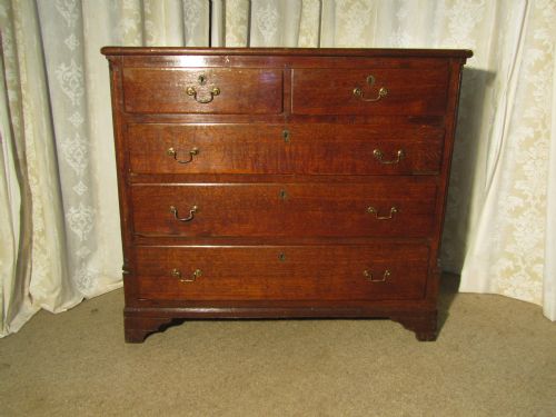 A Large Georgian Oak Chest of Drawers