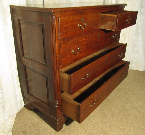 fig 1. A Large Georgian Oak Chest of Drawers