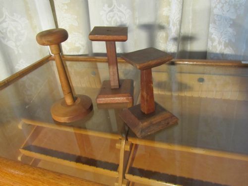 fig 1. A Collection of Turned Wood Hat Stands and shop display stands