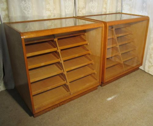 fig 1. One of a Pair of French Vintage Art Deco Haberdashery Shop Counters
