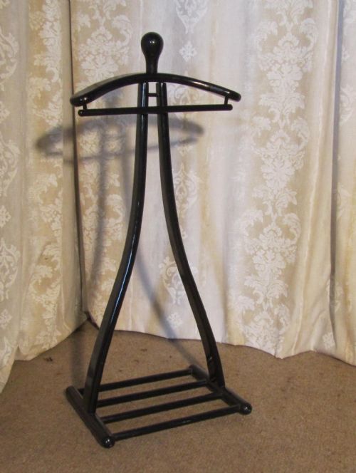 A Black Lacquer Art Deco Gentleman’s Floor Standing Suit Hanger or Dumb Butler