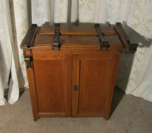 An Edwardian Oak Trouser Press, Shoe Tidy