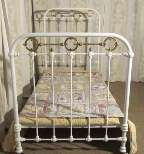 fig 1. VICTORIAN SINGLE BRASS AND IRON BED