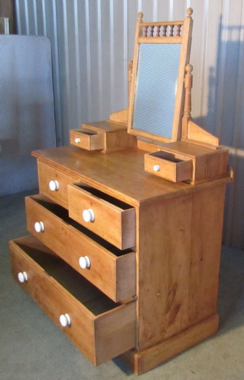 fig 1. A Victorian Pine Dressing Table Chest of Drawers
