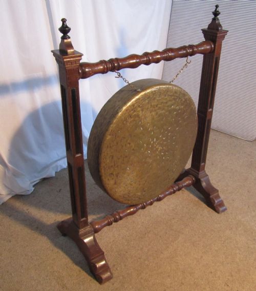 fig 1. A Large Arts and Crafts Oak & Brass Dinner Gong