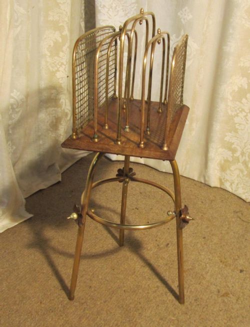 fig 1. Elegant Revolving Victorian Brass Magazine Rack