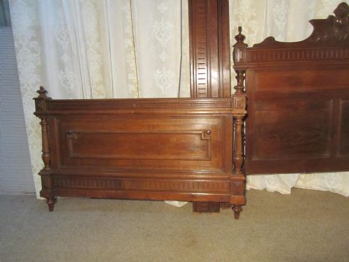 fig 1. French Carved Oak Double Bed