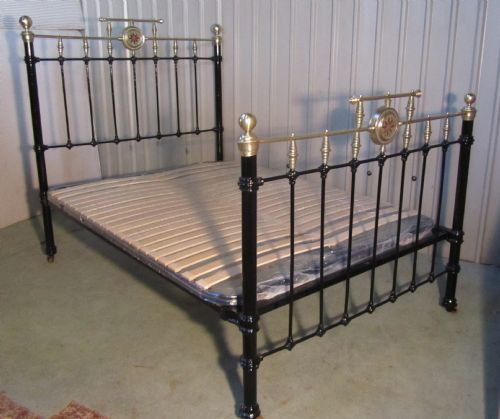 fig 1. A Good 19th Century Brass and Iron Double Bed