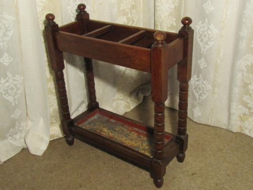 A Victorian Oak Stick Stand or Umbrella Hall Stand