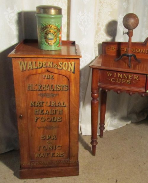 Victorian Mahogany Lettered Cupboard, Chemist Cabinet