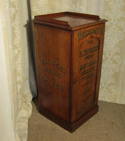 fig 1. Victorian Mahogany Lettered Cupboard, Chemist Cabinet
