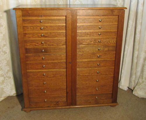 A 12 Drawer Oak Specimen Cabinet, Egg Collection