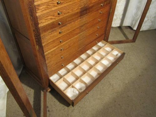 fig 1. A 12 Drawer Oak Specimen Cabinet, Egg Collection