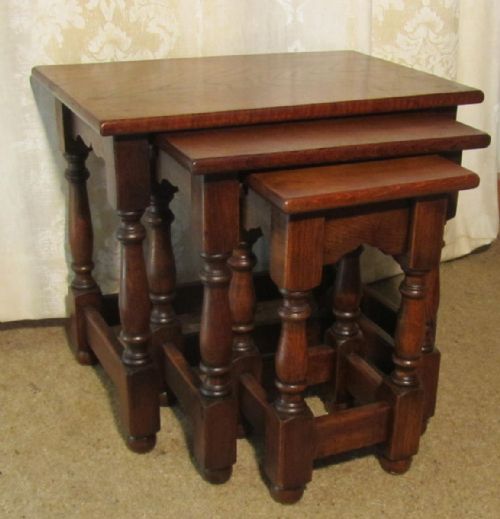 fig 1. Country Oak Nest Of Tables